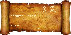 Krauss Péter névjegykártya